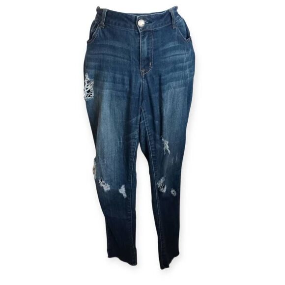 1822 DENIM SKINNY DISTRESSED BLUE JEANS SZ.31 EUC - Picture 5 of 9